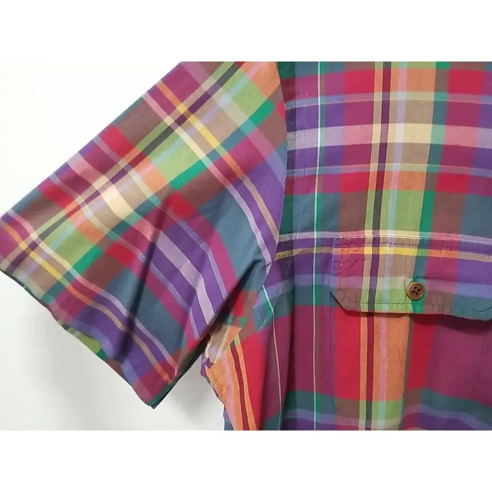 Mens Polo Ralph Lauren‎ Classic Fit Plaid Oxford Long Sleeve Shirt Multi Large